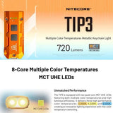 NITECORE TIP3 720 LUMEN KEYCHAIN LIGHT CLASSIC ALLOY COBALT BLUE