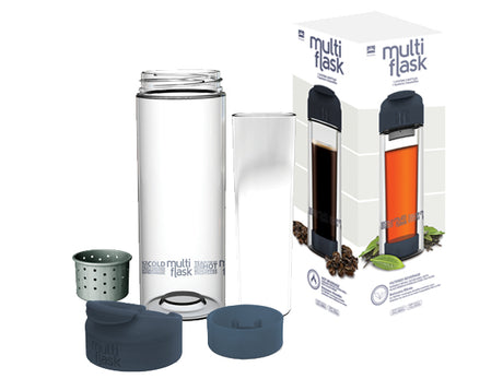 Multi Flask 3 Ways: Versatile hydration solution for hot and cold drinks with glass liner and Tritan outer shell.