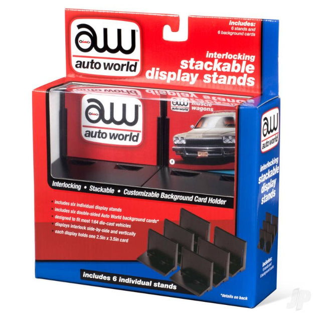 1/64 scale plastic display stand set by AMT, includes 6 stands for showcasing model kits.