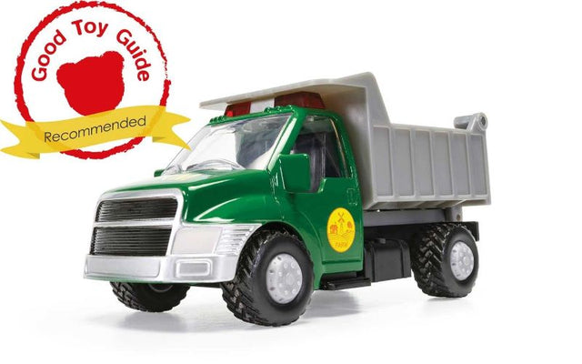 Diecast Farm Truck with tipper and free rolling wheels, ideal for indoor and outdoor play, perfect for young farmers.