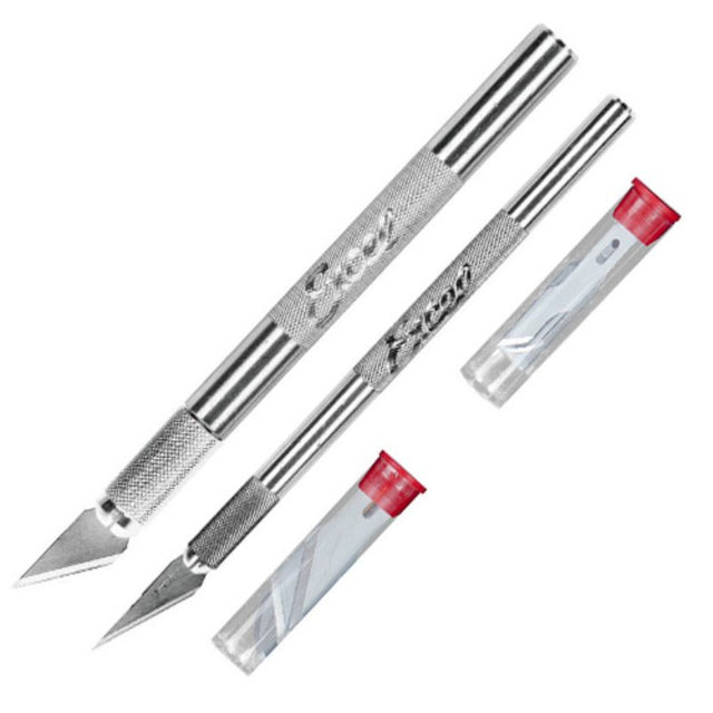 Excel Blades Hobby Tool: #1 & 2 Knife Set with 10 assorted blades for precision crafting and art projects.