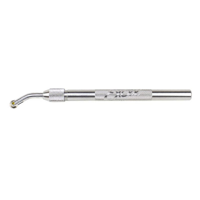 Alum Handle 6.5mm Pounce Wheel for precise tracing and crafting on fabric, leather, and paper.