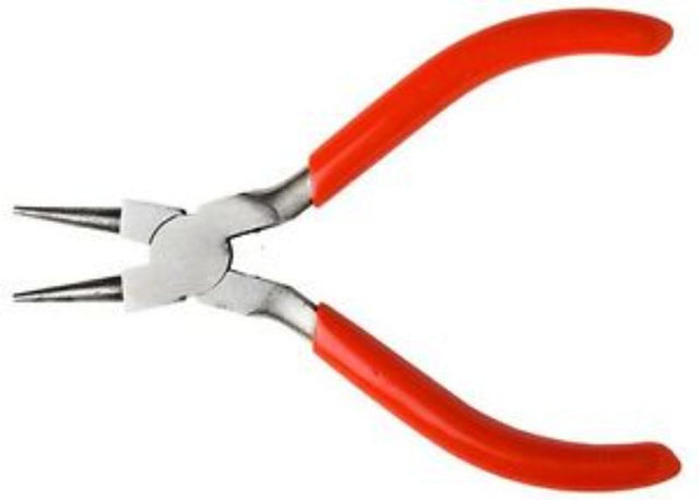 5-inch Round Nose Pliers with ergonomic grip, ideal for jewelry making and precise bending of various materials.