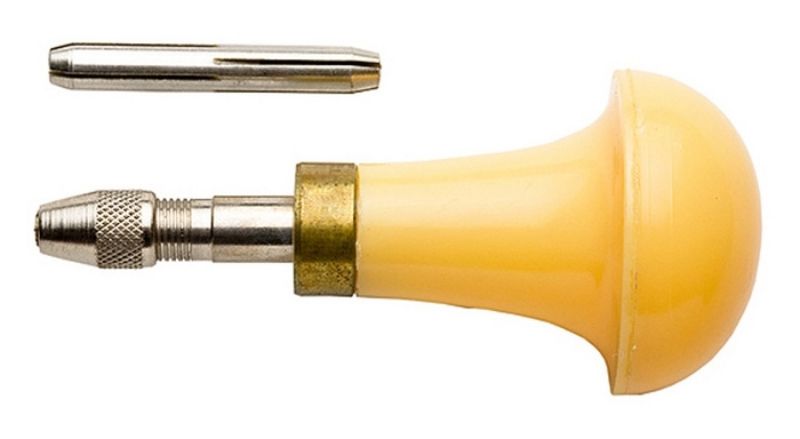 Compact Mushroom Pin Vise with reversible collet for precise drilling, perfect for model making and jewelry crafting.