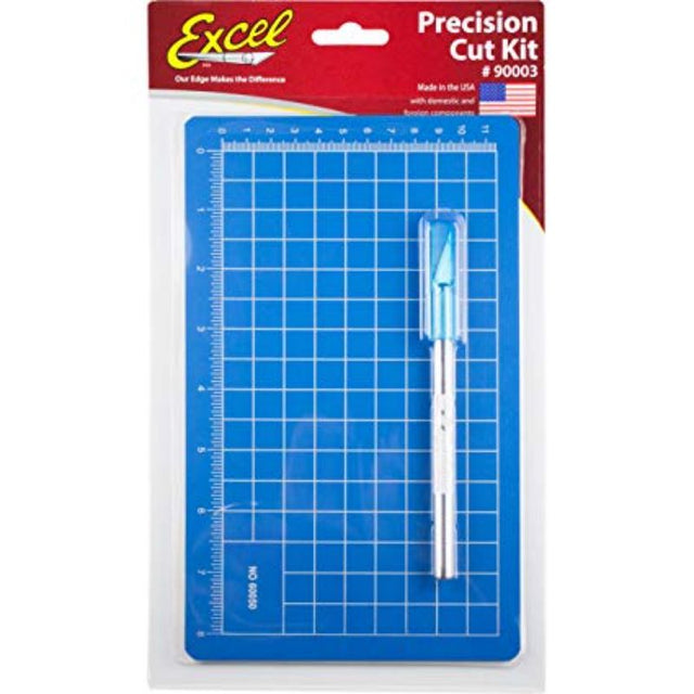 Mini Precision Cutting Kit with durable PVC mat, Excel Blades K1 knife, and #11 blade for detailed crafting.