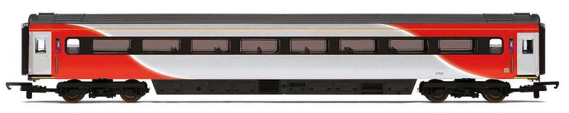 Hornby LNER Mk3 TSO Coach E model, 1/76 scale, featuring detailed design and authentic British rail aesthetics.