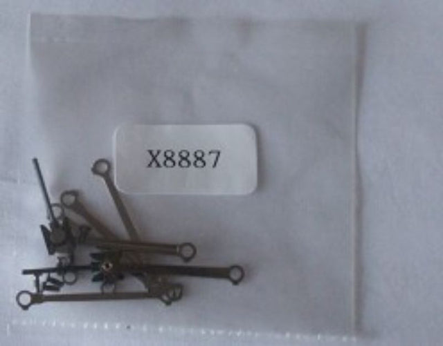 Hornby Valve Gear Set for 1/76 scale model trains, enhancing steam locomotives with precision and durability.