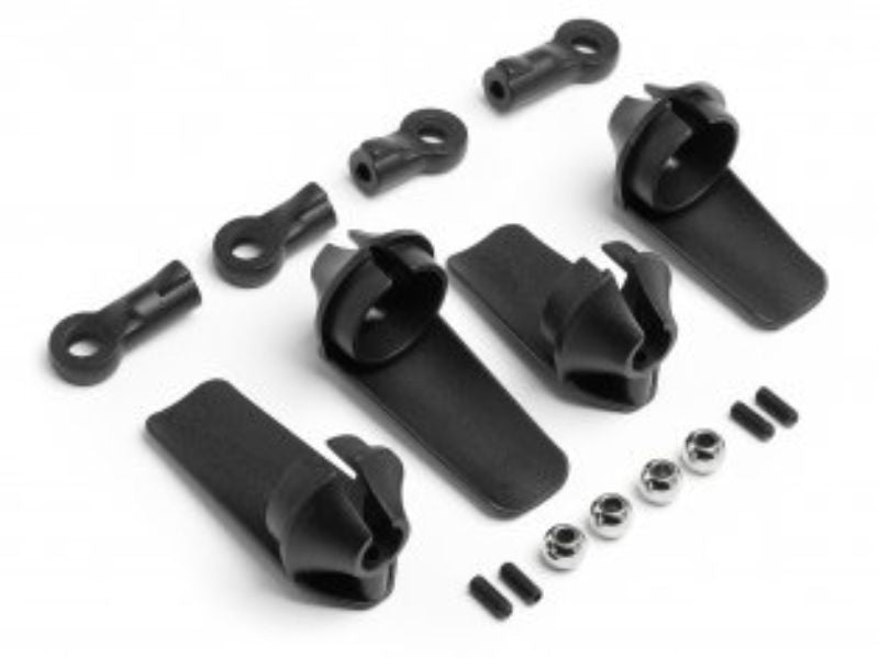 Shock Guard Set for 16mm shocks, includes 4 protective guards for enhanced durability and performance.