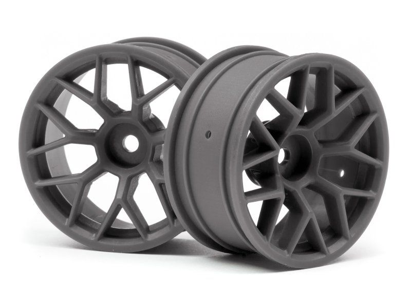Sleek gunmetal 1/10 RC car with 6mmOS chassis for stability, ready-to-run with brushless motors for thrilling speed.