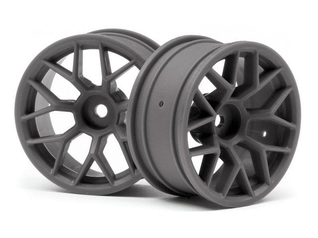 Sleek gunmetal 1/10 RC car with 6mmOS chassis for stability, ready-to-run with brushless motors for thrilling speed.