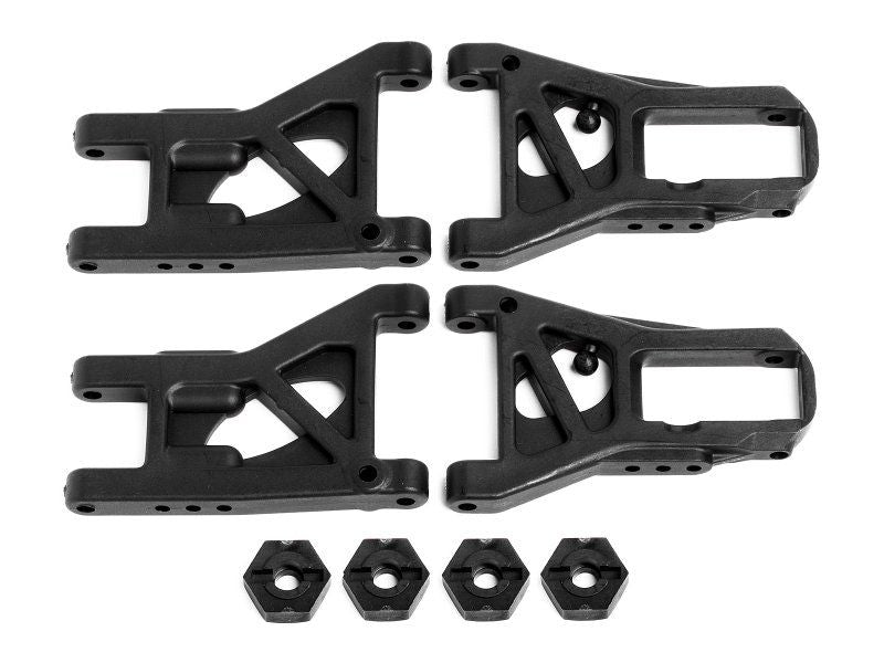 RS4 3 Drift Suspension Arm Set (4) enhances RC vehicle handling and stability for superior drifting performance.