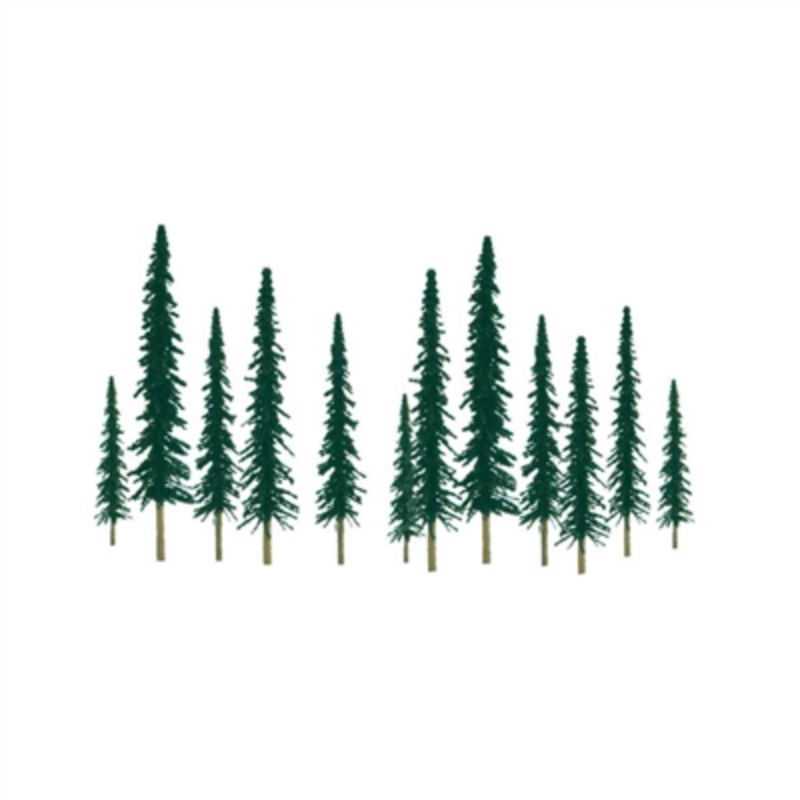 24-pack of 100-150mm conifer trees for model landscapes, offering realistic textures and vibrant colors.