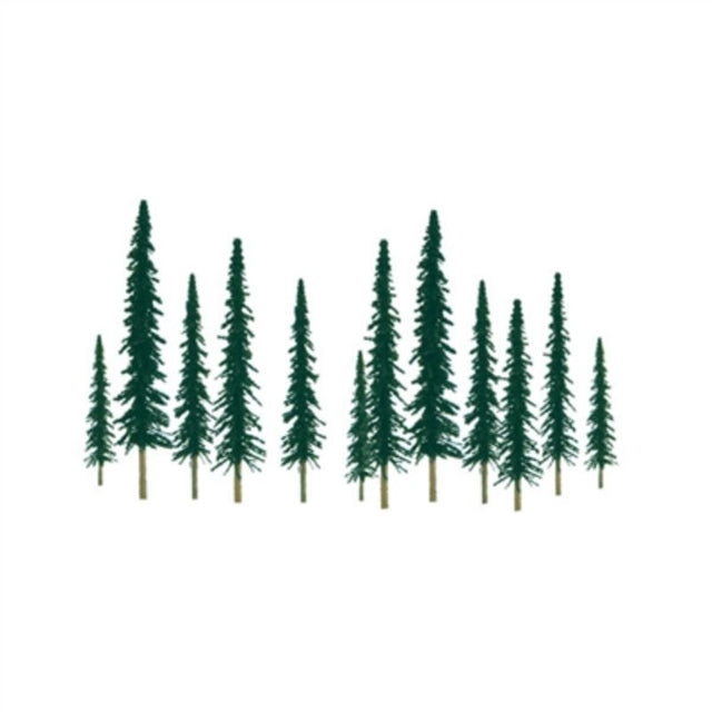 24-pack of 100-150mm conifer trees for model landscapes, offering realistic textures and vibrant colors.