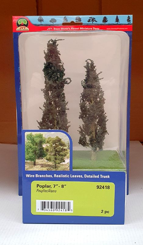 Realistic JJT Poplar Tree for model landscapes, 177-203mm height, perfect for dioramas and miniature gardens.