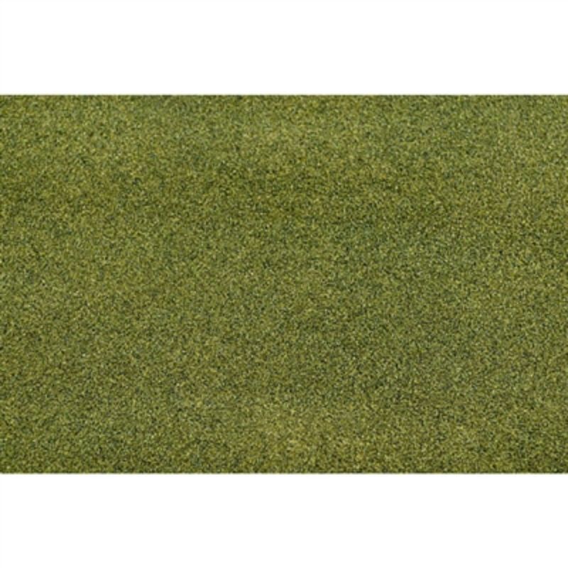 Realistic 635x483mm Moss Green grass mat for dioramas and train sets, enhancing model scenery with vibrant texture.