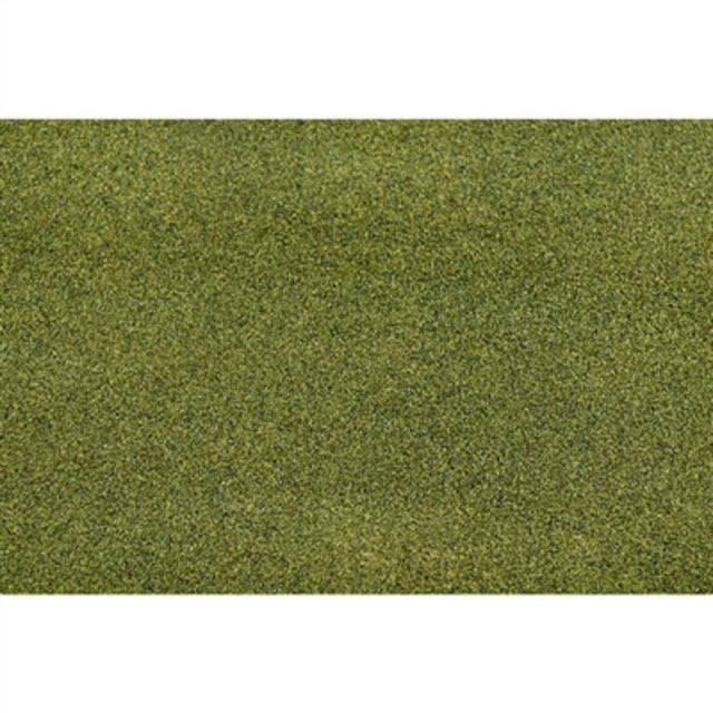 Realistic 635x483mm Moss Green grass mat for dioramas and train sets, enhancing model scenery with vibrant texture.