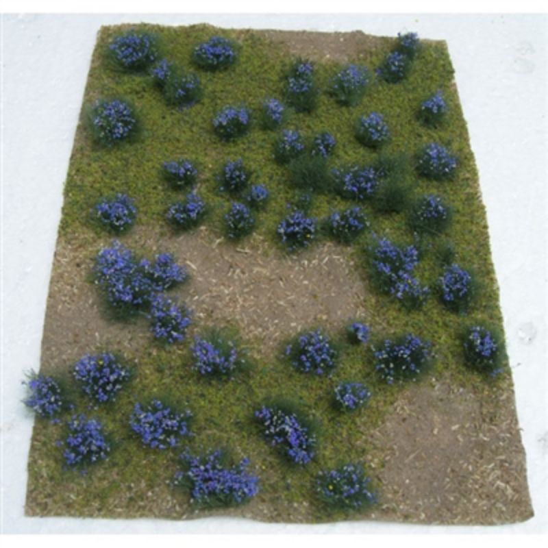 Vibrant floral patterns on a 125x175mm scenic sheet for model railways and dioramas, enhancing landscape realism.