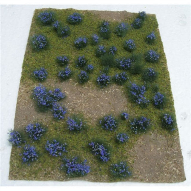 Vibrant floral patterns on a 125x175mm scenic sheet for model railways and dioramas, enhancing landscape realism.