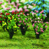 Detailed HO scale hibiscus model plant for realistic scenery in train layouts and dioramas.