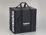 Large Kyosho carry bag for 1/8 RC vehicles, featuring durable materials, multiple compartments, and padded straps.