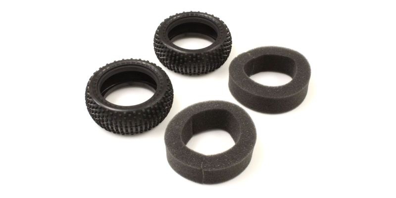 Kyosho z1/10 FR MicroBlock Tyres S (2) designed for superior grip, ideal for racing and off-road use.