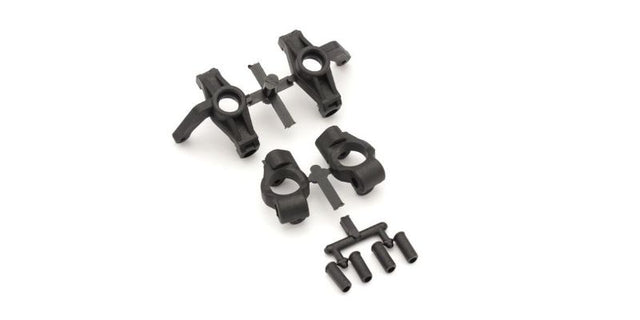 Kyosho ZX7 knuckle and hub set with adjustable angles of 7, 10, and 13 degrees for improved performance.