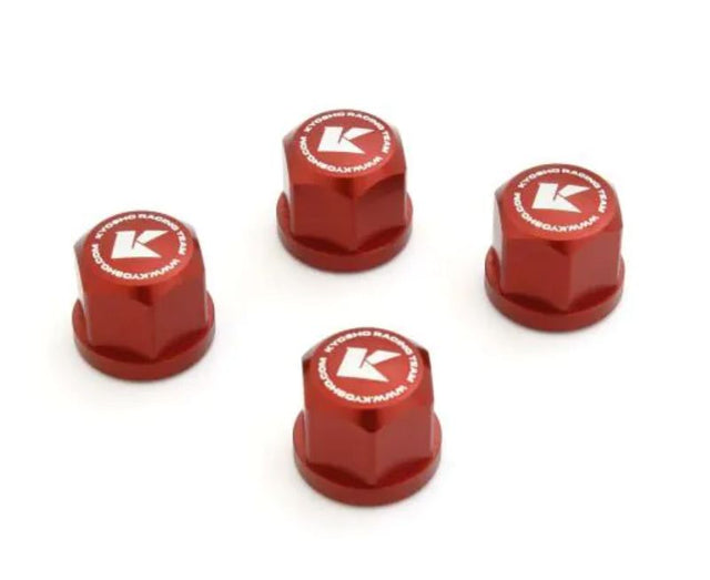 Set of 4 MF Serrated Wheel Nuts for RC vehicles, ensuring secure fit and enhanced performance during racing and off-roading.