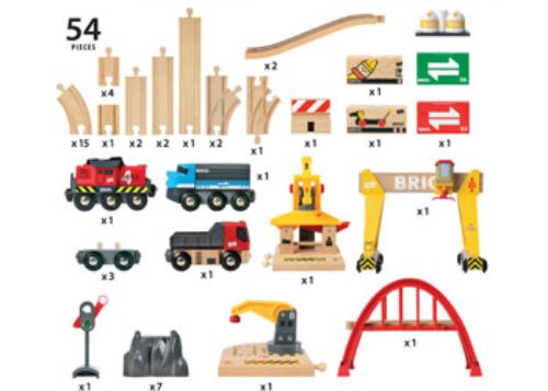 BRIO Set - Cargo Railway Deluxe Set 54 pieces