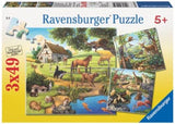 Puzzle - Ravensburger - Forest Zoo & Pets Puzzle 3x49pc