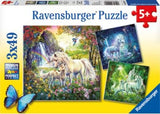 Puzzle - Ravensburger - Beautiful Unicorns Puzzle 3x49pc