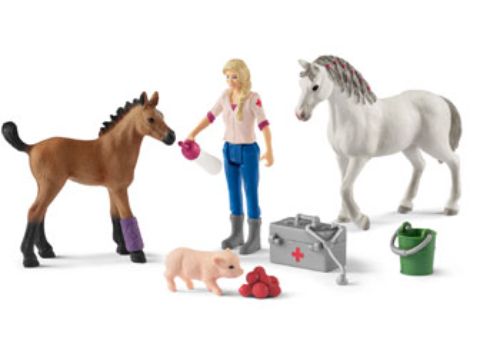 Schleich - Vet visiting mare and foal
