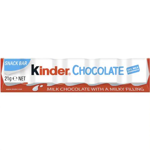 Kinder Chocolate Snack Bar 21g (Pack of 46)
