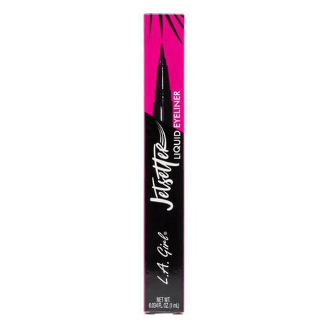 LA Girl Jetsetter Liquid Eyeliner in Black, featuring a precise brush tip for bold or delicate lines with a long-lasting matte finish.