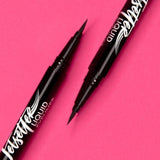 LA Girl Jetsetter Liquid Eyeliner in Black with a precise brush tip for bold or delicate lines, featuring a matte, long-wearing formula.