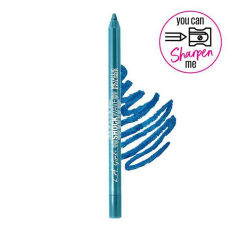 LA Girl Shockwave Metallic Eyeliner in Ocean, vibrant blue, smudge-proof, 16-hour wear, for bold eye looks.