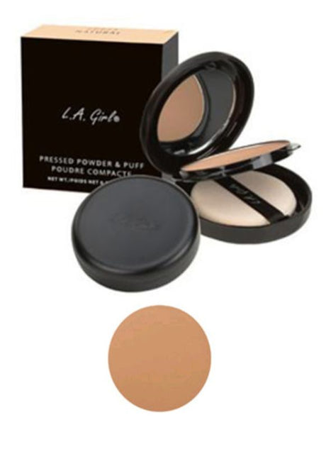 LA Girl Ultimate Pressed Powder in Toasted Almond provides a smooth, matte finish for all skin types, perfect for touch-ups.