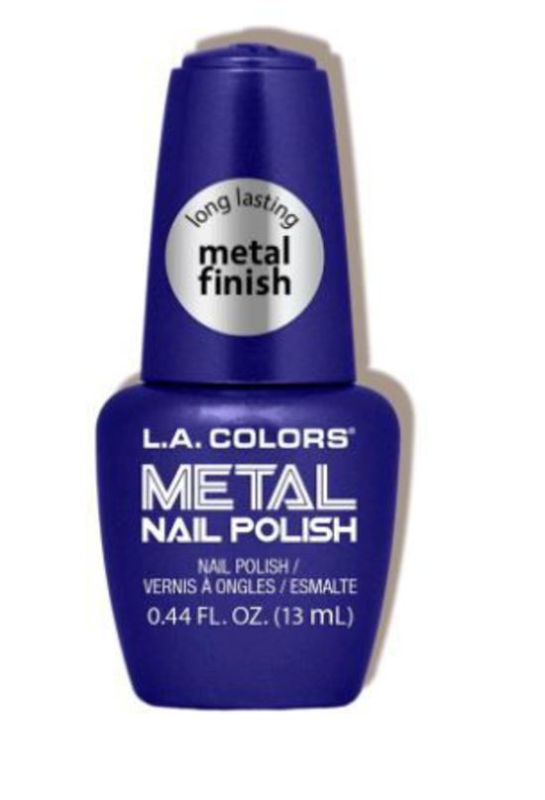 LA Colors Metal Nail Polish in 'Glacier' offers a shimmering winter metallic finish for vibrant, stylish nails.