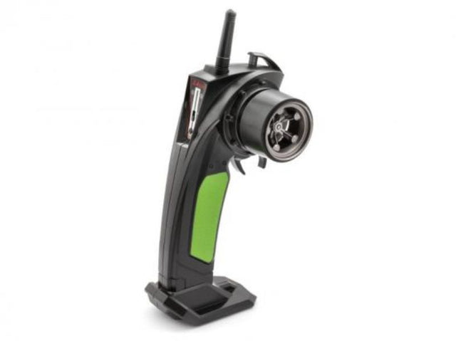2.4GHz Green Radio Control transmitter designed for precision, ideal for RC vehicles with seamless communication and ergonomic design.
