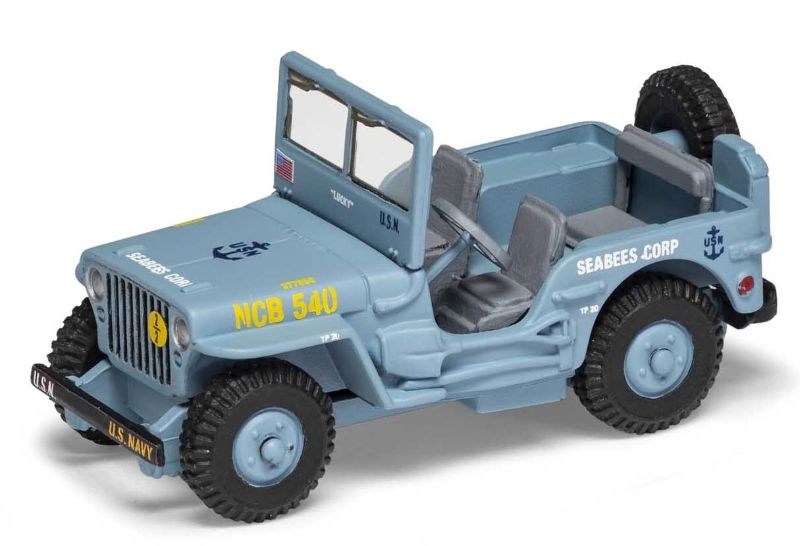 Corgi Willys Jeep model, 1:50 scale, celebrating the iconic military vehicle's historical significance and four-wheel drive capability.
