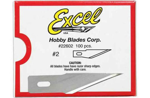 100 carbon steel #2 standard blades for precise cutting and trimming in various crafting projects.