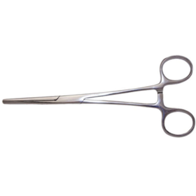 7.5-inch stainless steel straight hemostat for precise gripping and crafting, featuring a three-level locking mechanism.