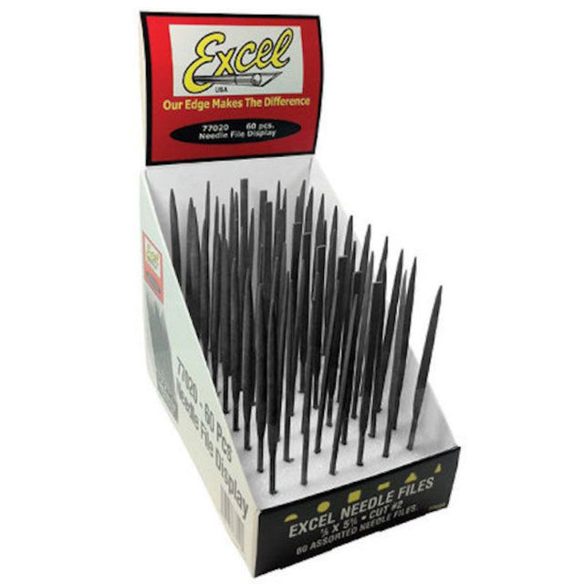 60-piece needle file set with assorted styles for precision, crafted from high-quality steel, perfect for DIY and professional use.