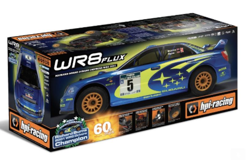 1/8 WR8 Impreza WRC: High-performance RC car with durable features and powerful brushless motor for epic rally action.