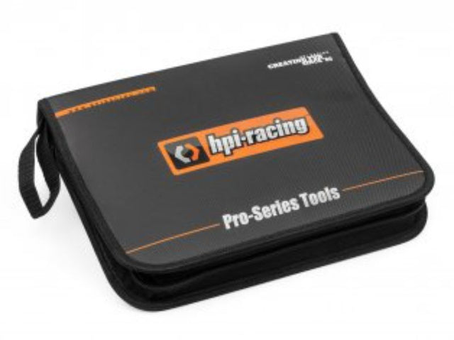 Durable Pro-Series Tools Pouch for organizing and transporting essential RC car tools and accessories efficiently.
