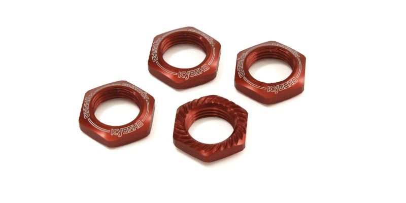 Kyosho Parts - Wheel Nut: Red Serated (4)