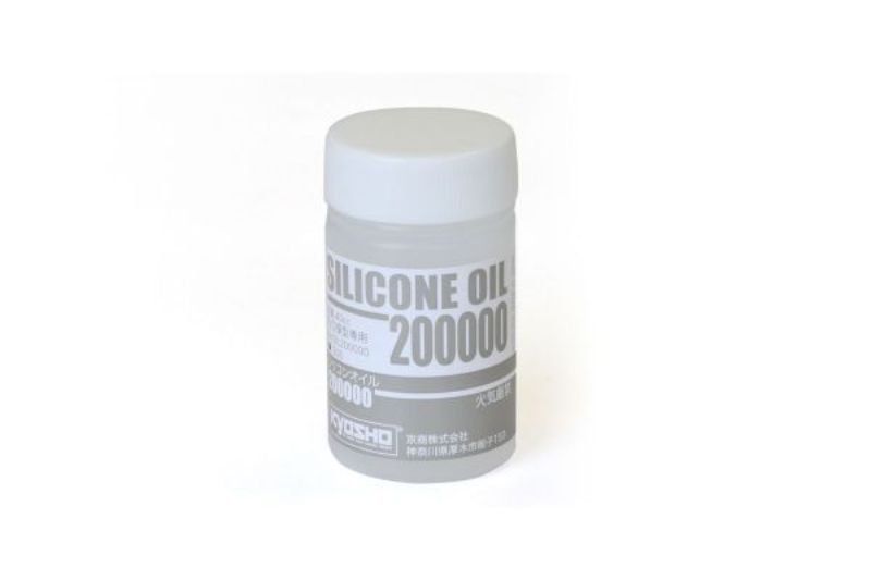 Bottle of Kyosho Silicone Oil #200000, 40cc for optimizing RC vehicle shocks and dampers performance.