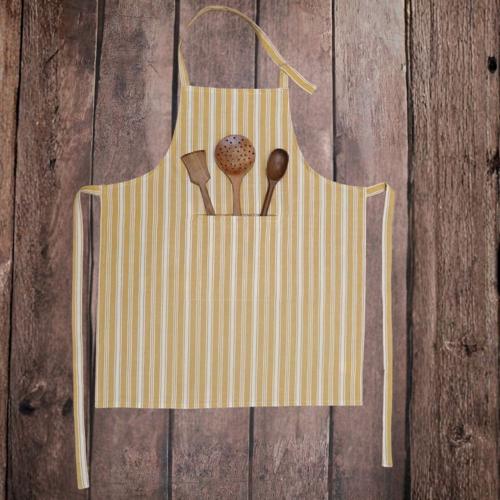 Cotton Kitchen Apron Maison Stripes Yellow 70x85cm - Baksana