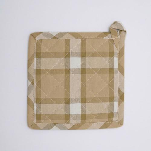 Cotton Pot Holder Maison Checks Ocre 20x20cm - Baksana