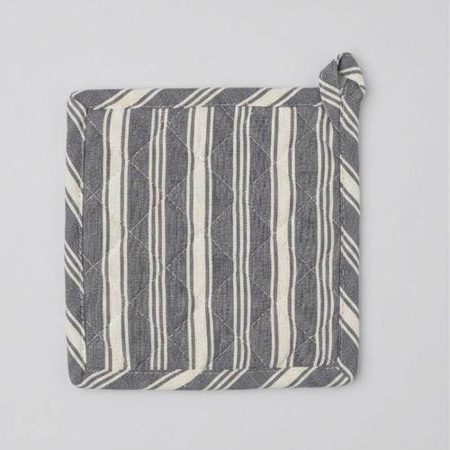 Cotton Pot Holder Maison Stripes Blue 20x20cm - Baksana