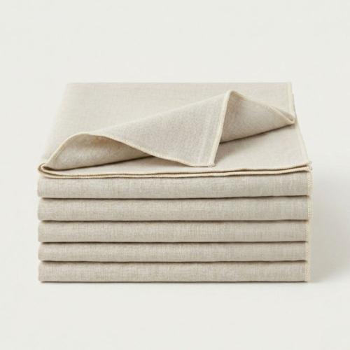 Linen Cotton Napkins Beige 40x40cm Pack of 6 - Baksana